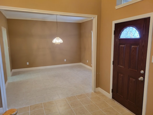 foyer with light tile floors