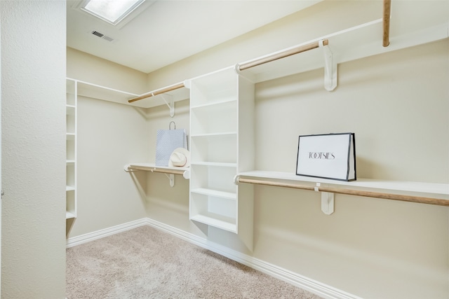 spacious closet with carpet floors