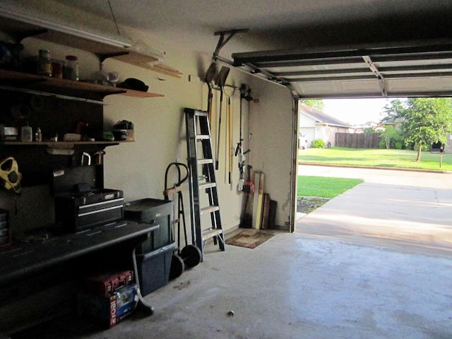 view of garage