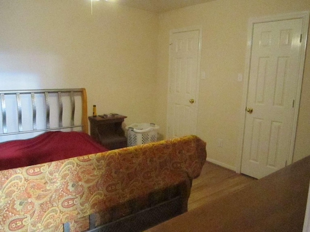 bedroom featuring wood-type flooring