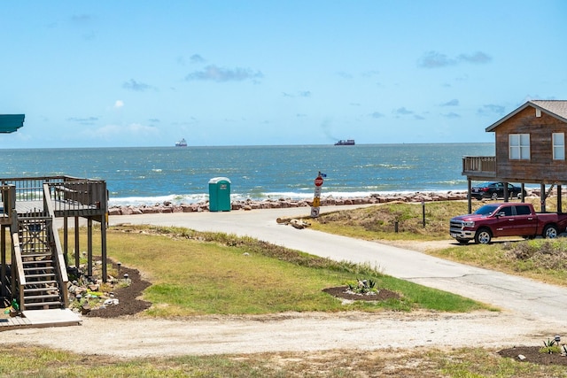 water view featuring a beach view