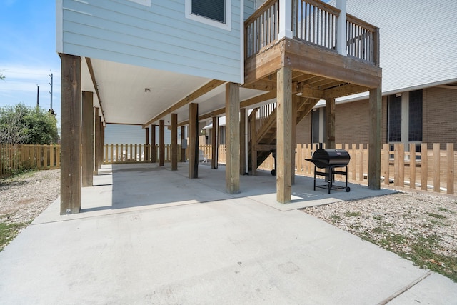 view of patio / terrace with a deck and grilling area