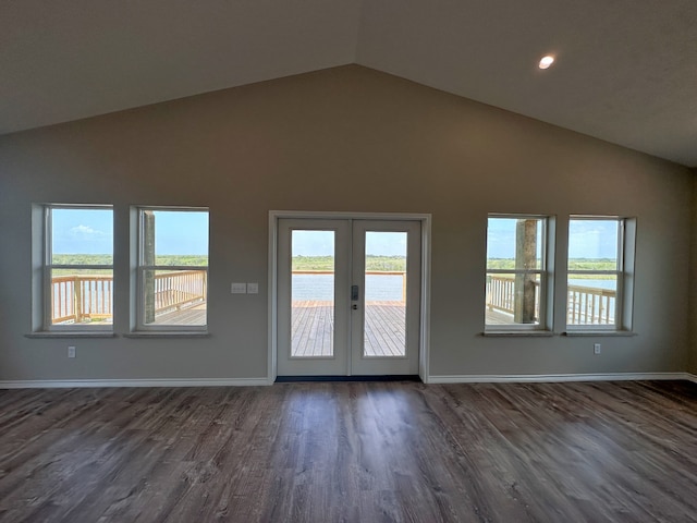 doorway featuring plenty of natural light, french doors, and dark hardwood / wood-style floors