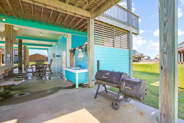 view of patio / terrace featuring a balcony