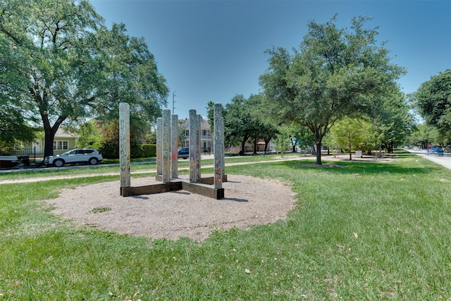 view of play area with a lawn