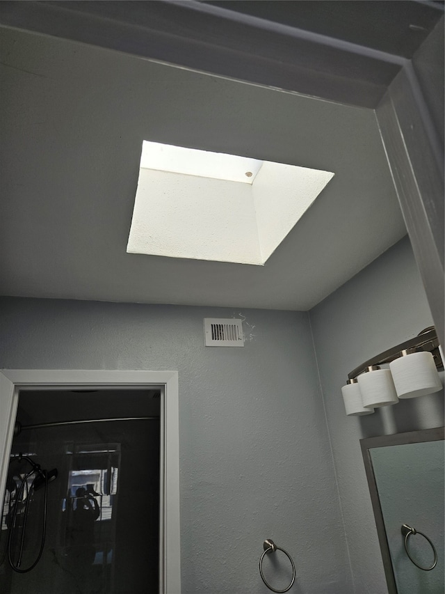 interior details featuring a skylight