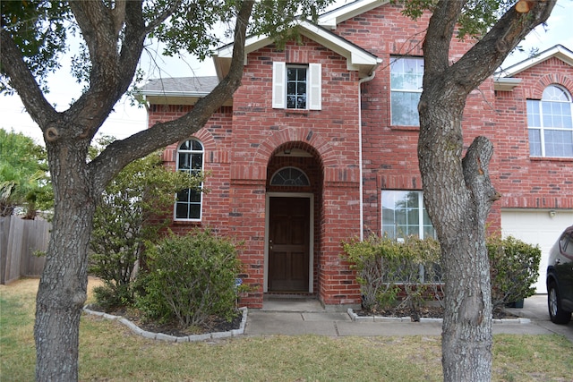 view of front of house with a garage