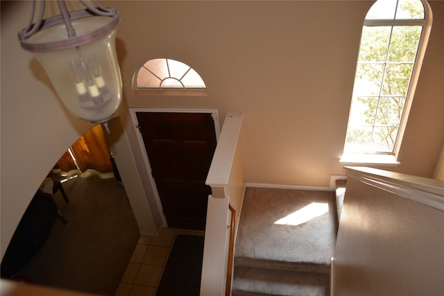 view of tiled foyer