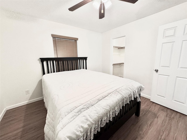 36 Corkwood Rd, Trinity, TX 75862 - bedroom featuring baseboards, ceiling fan, and wood finished floors