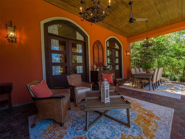 view of patio / terrace with ceiling fan