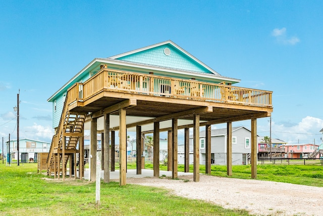 view of property's community with a yard and a wooden deck