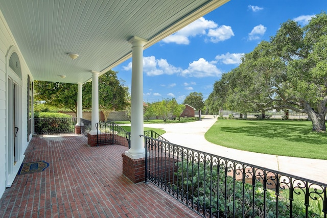 view of patio / terrace featuring covered porch