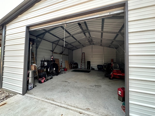 view of garage