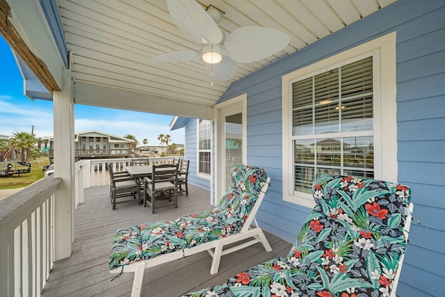 deck featuring ceiling fan