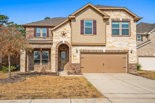 view of front of house with a garage