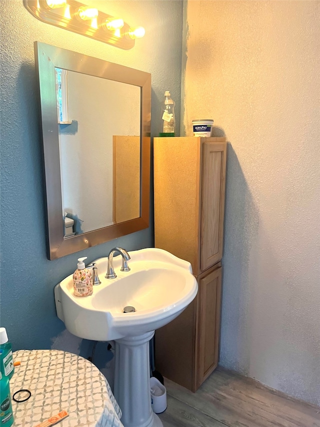 bathroom featuring hardwood / wood-style flooring