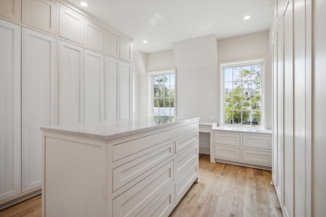 spacious closet featuring light wood-style flooring