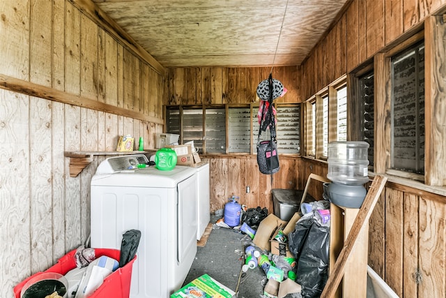 interior space featuring separate washer and dryer