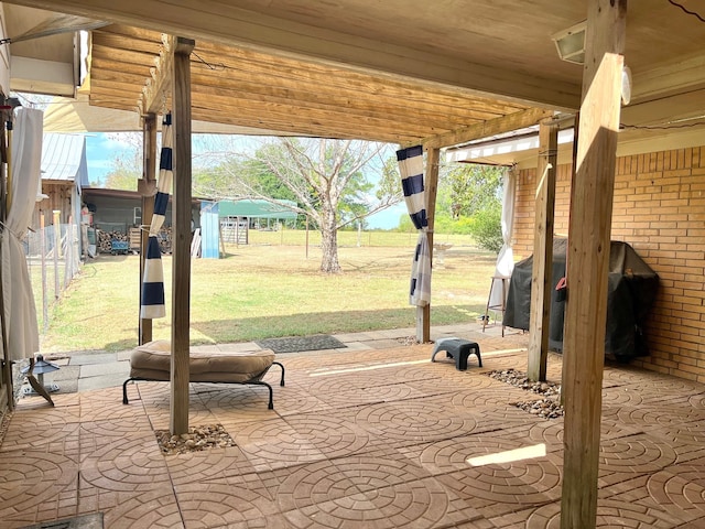 view of patio with area for grilling