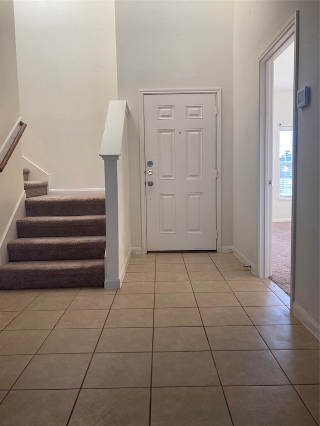 view of tiled entrance foyer