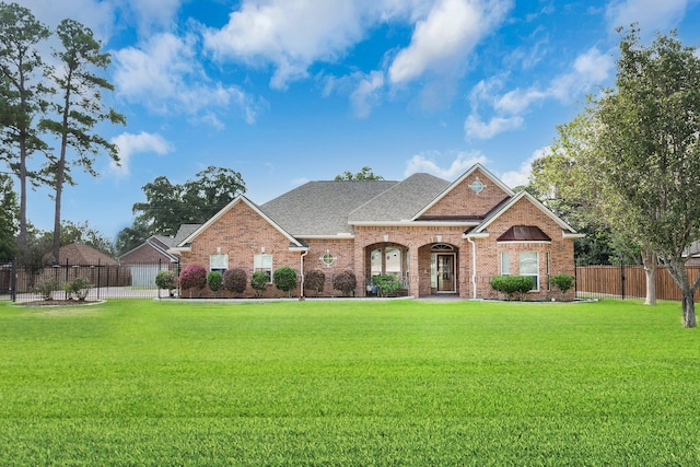 view of front facade featuring a front lawn