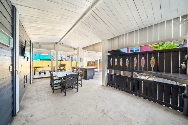 interior space with vaulted ceiling