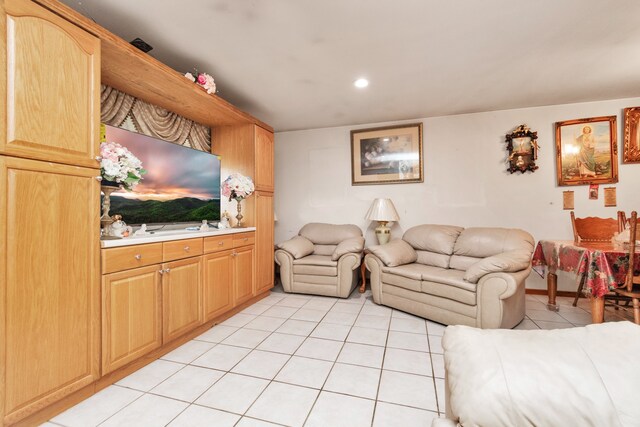 view of tiled living room