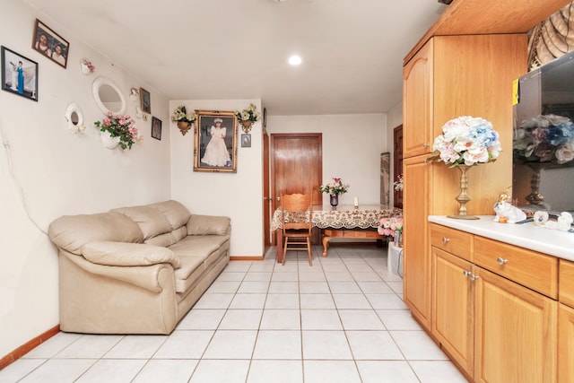 view of tiled living room