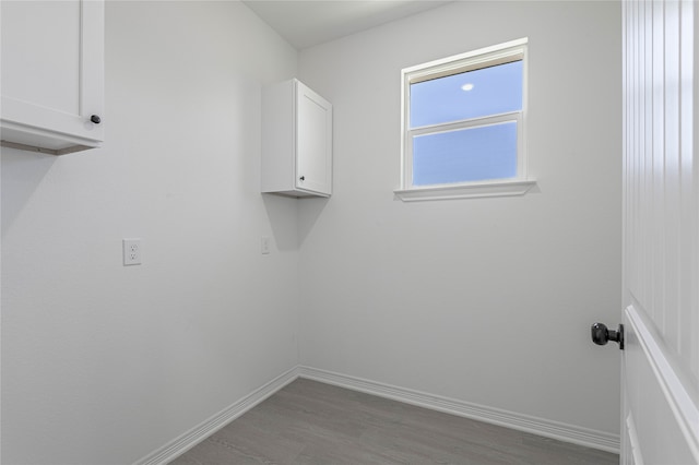 laundry area featuring wood-type flooring