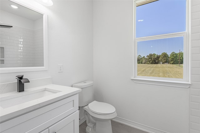 bathroom featuring toilet and vanity