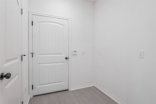 entryway with light wood-type flooring