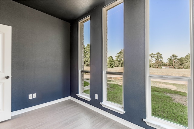 interior space with light hardwood / wood-style floors