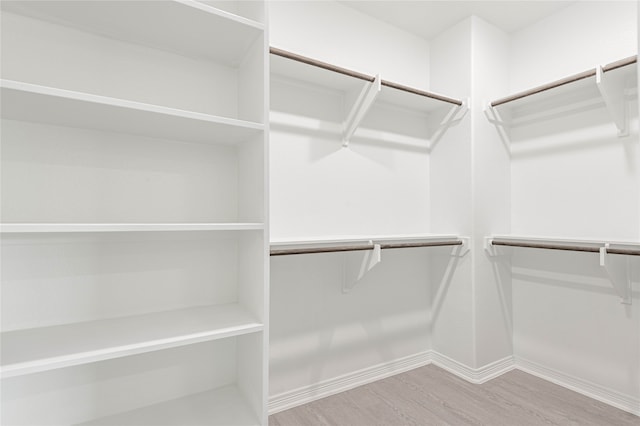 spacious closet featuring light wood-type flooring