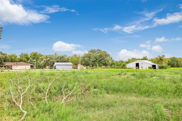 view of yard with a rural view