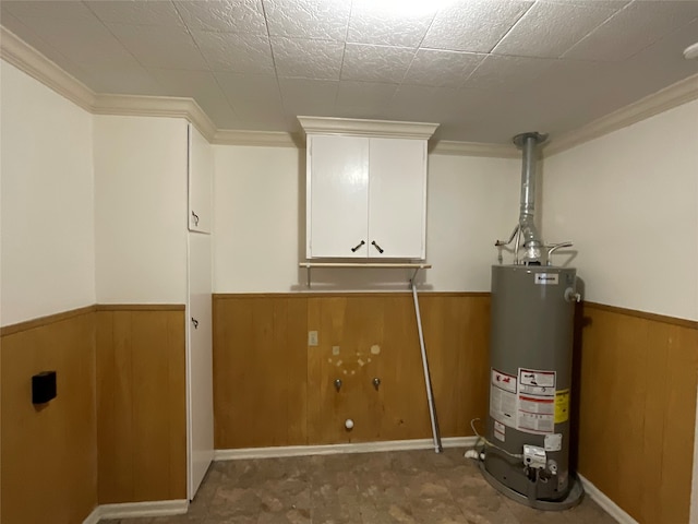 utility room with water heater