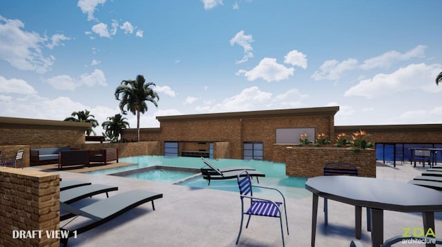 community pool featuring a community hot tub and a patio