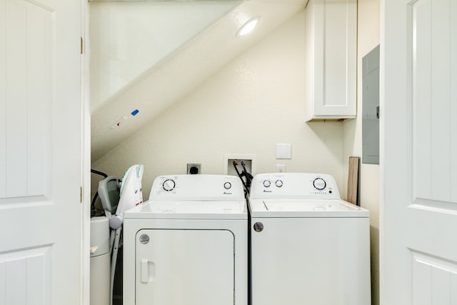 washroom with washer hookup, washer and clothes dryer, and hookup for an electric dryer