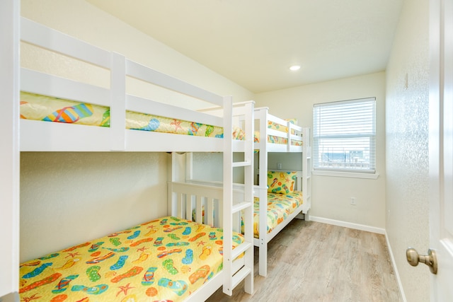 bedroom featuring light hardwood / wood-style flooring