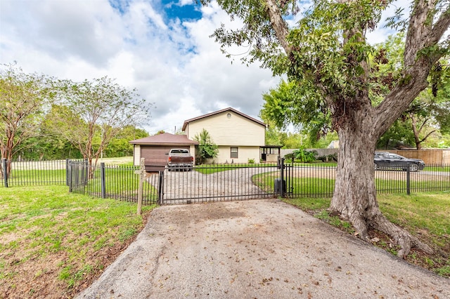 bungalow with a garage and a front yard