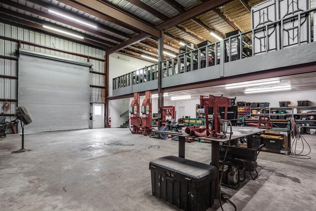 garage featuring metal wall