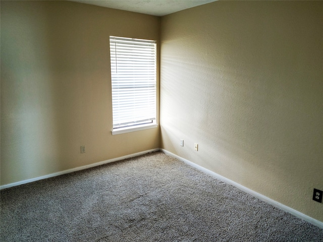 carpeted spare room featuring a wealth of natural light