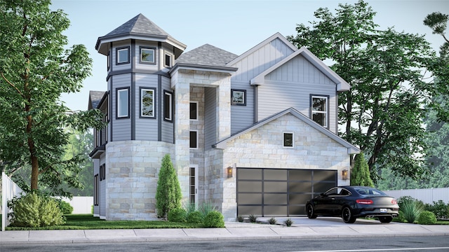 view of front of property featuring a garage