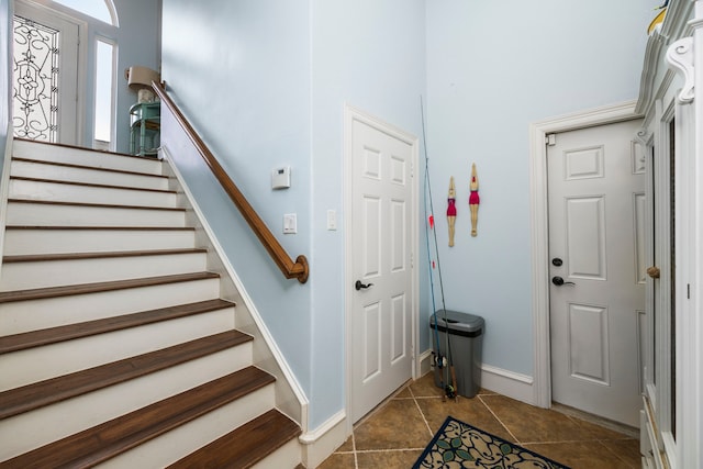 interior space featuring tile patterned flooring