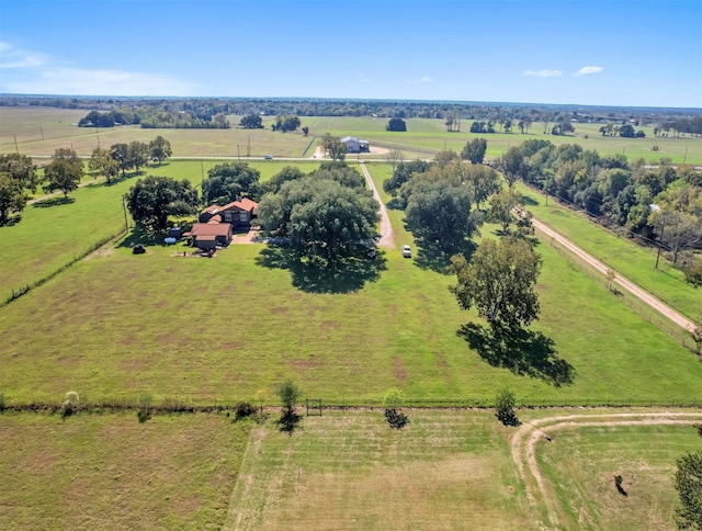 bird's eye view with a rural view