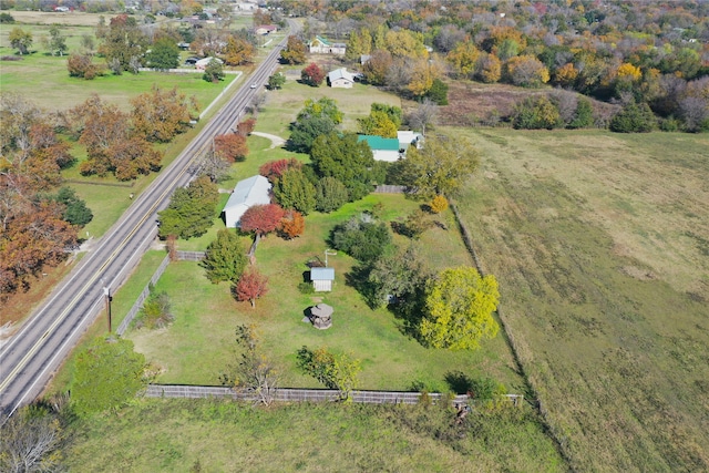 drone / aerial view with a rural view