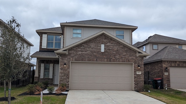 front facade with a garage