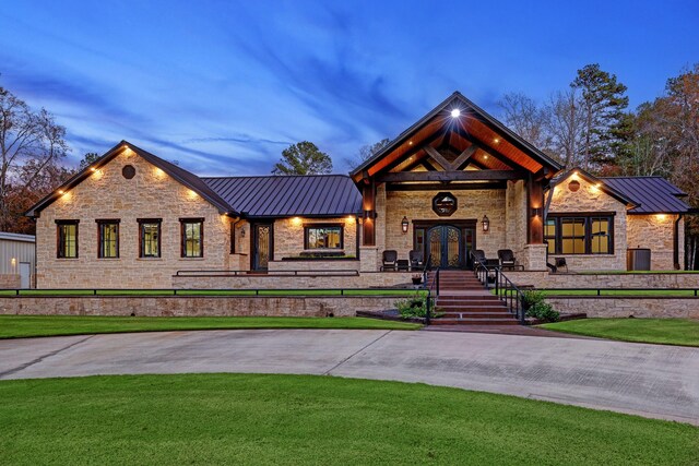 view of front of home featuring french doors