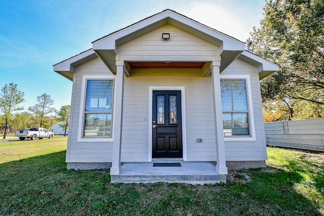 exterior space with a yard