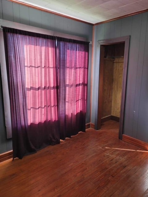 interior space with dark hardwood / wood-style flooring