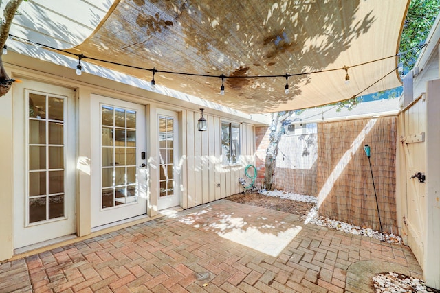 view of patio / terrace featuring french doors